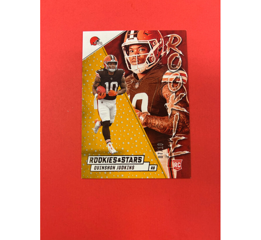 2025 PANINI ROOKIES AND STARS QUINSHON JUDKINS GOLD /10