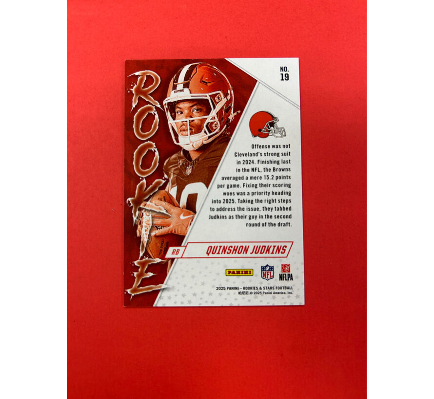 2025 PANINI ROOKIES AND STARS QUINSHON JUDKINS GOLD /10