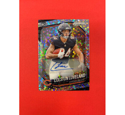 PANINI 2025 PANINI PRIZM COLSTON LOVELAND NO HUDDLE ROOKIE AUTOGRAPH SILVER DISCO