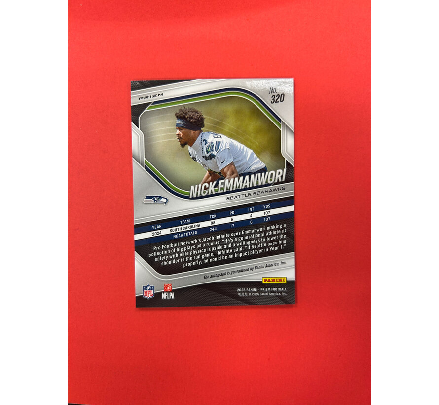 2025 PANINI PRIZM NICK EMMANWORI PINK AUTOGRAPHS