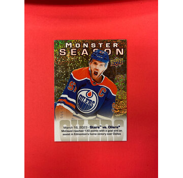 UPPER DECK 2023-24 UPPER DECK SERIES 2 CONNOR MCDAVID MONSTER SEASON GOLD /153