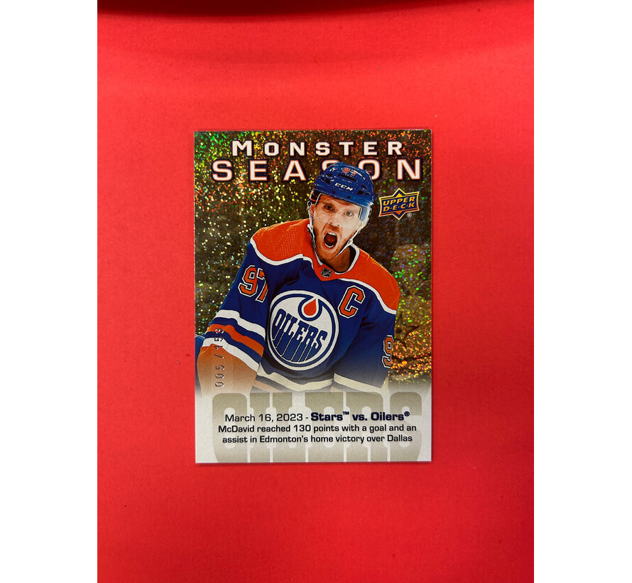 2023-24 UPPER DECK SERIES 2 CONNOR MCDAVID MONSTER SEASON GOLD /153