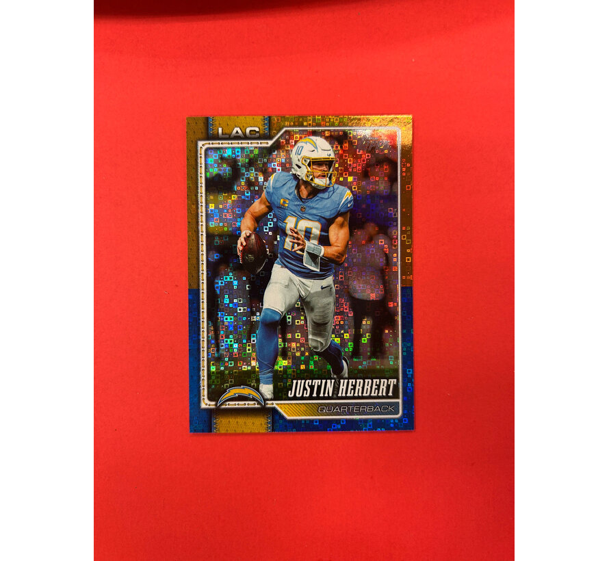 2026 TOPPS FLAGSHIP JUSTIN HERBERT GOLD BLUE PIXEL /50