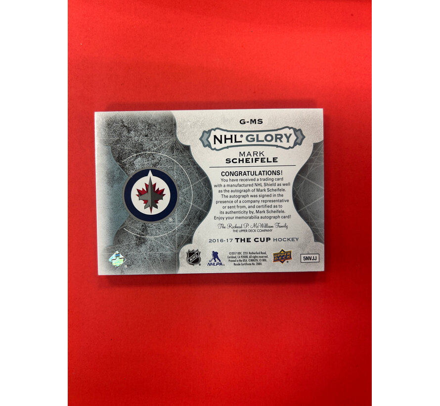 2016-17 UPPER DECK THE CUP MARK SCHEIFELE NHL GLORY SHIELD 5/10