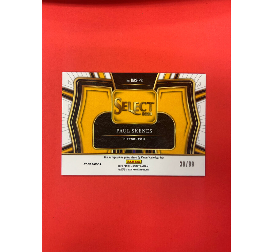 2025 PANINI SELECT PAUL SKENES DIAMOND ACTION AUTO /99