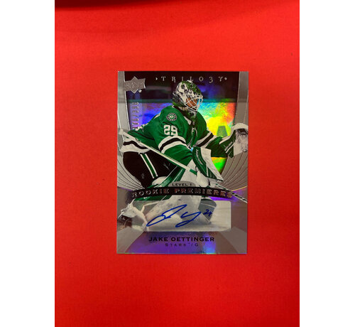 UPPER DECK 2020-21 UPPER DECK TRILOGY JAKE OETTINGER ROOKIE PREMIERES AUTO /399