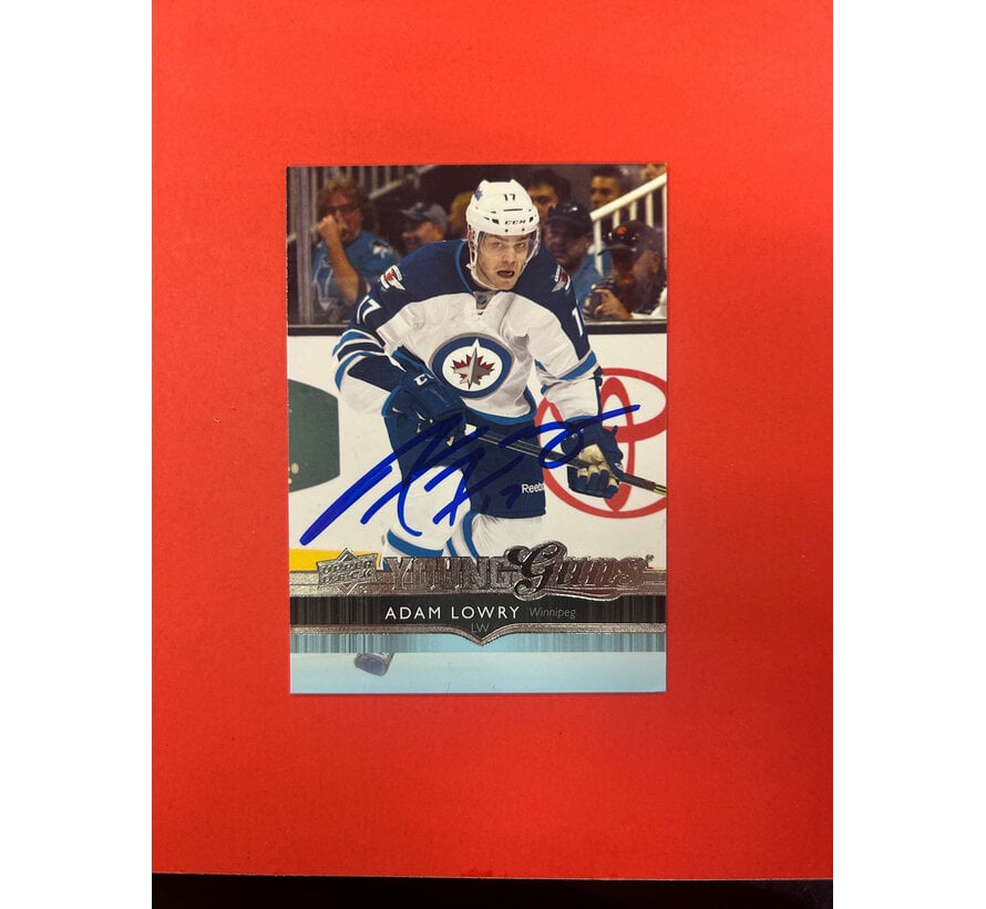 2014-15 UPPER DECK 1 ADAM LOWRY YOUNG GUNS AUTOGRAPHED