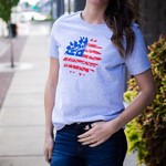 Athletic Heather American Flag Graphic Tee