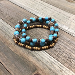 Light Brown & Turquoise Bracelet