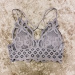 Crochet Lace Bralette - Gray
