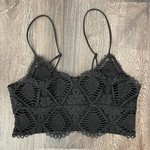 Crochet Longline Bralette - Black