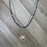 Grey Bead Layered Necklace