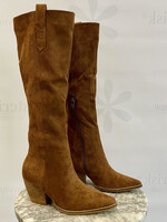 Tan Pointed Toe Knee Boots