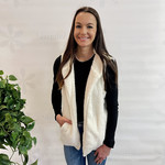 Ivory Cashmere Hooded Vest with Pockets