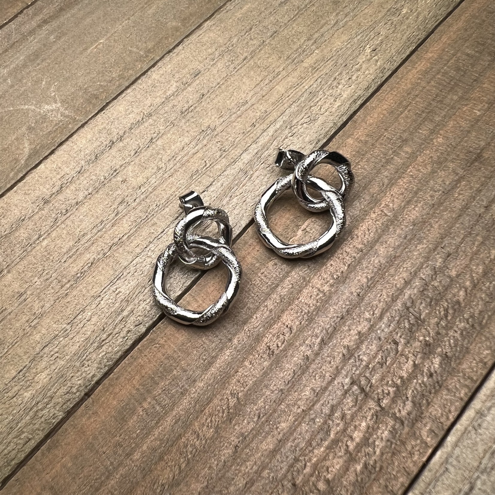 Silver Twisted Circle Earring