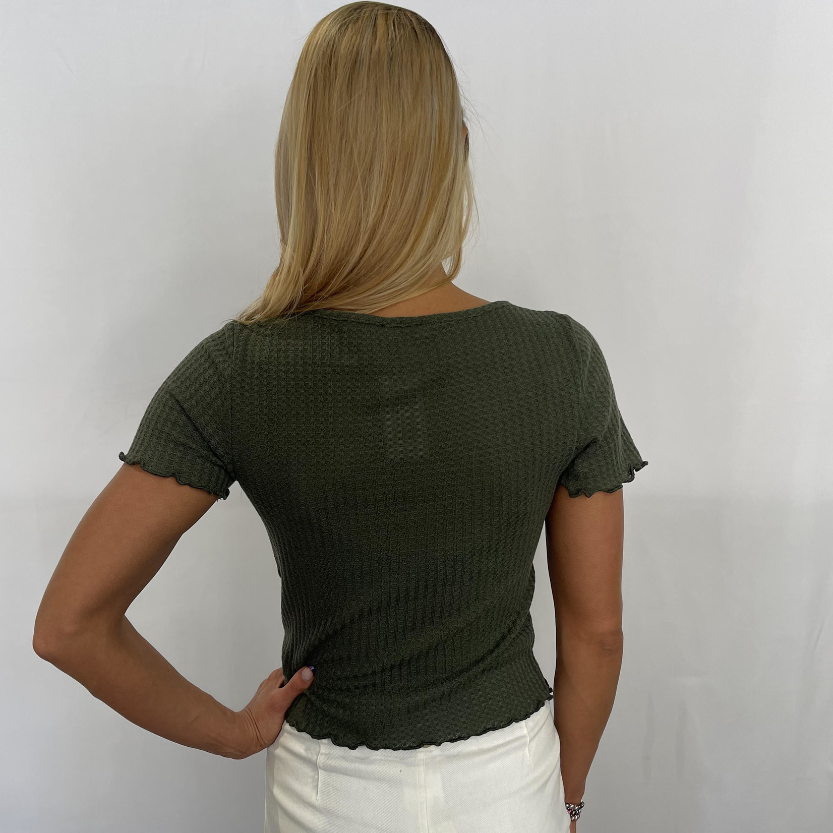 Bailey Top with Buttons - Olive
