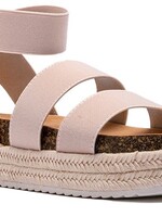 Beige Strappy Platform Sandals