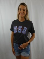 USA Tee - Heather Charcoal