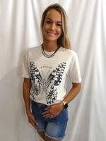 Mineral Wash Butterfly Tee -  White