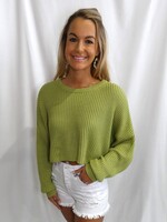 Jessie Cropped Sweater - Avocado