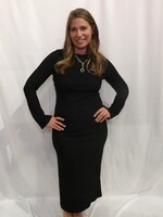 Sandra Long Sleeve Midi Dress - Black