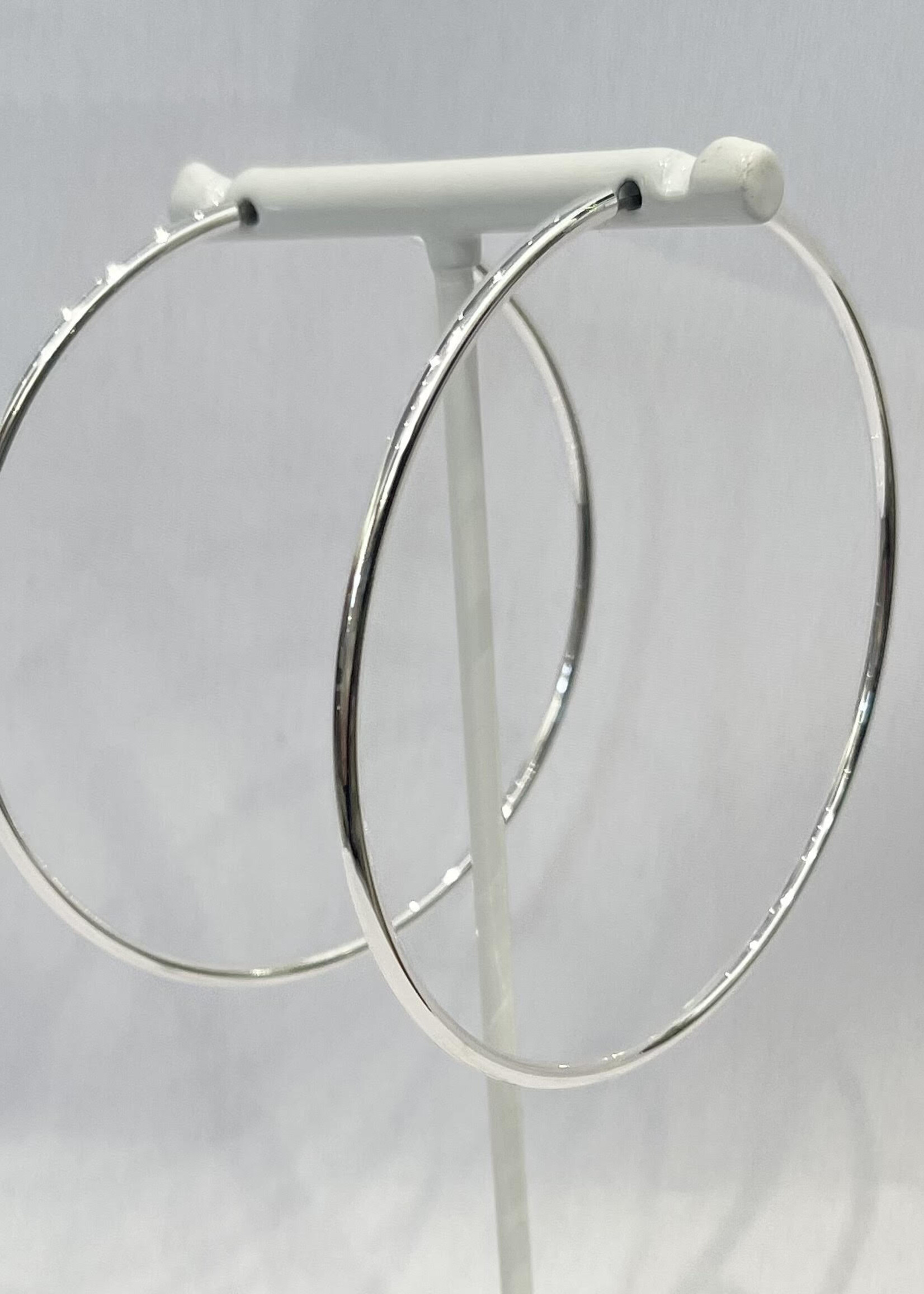 X Large Silver Hoops