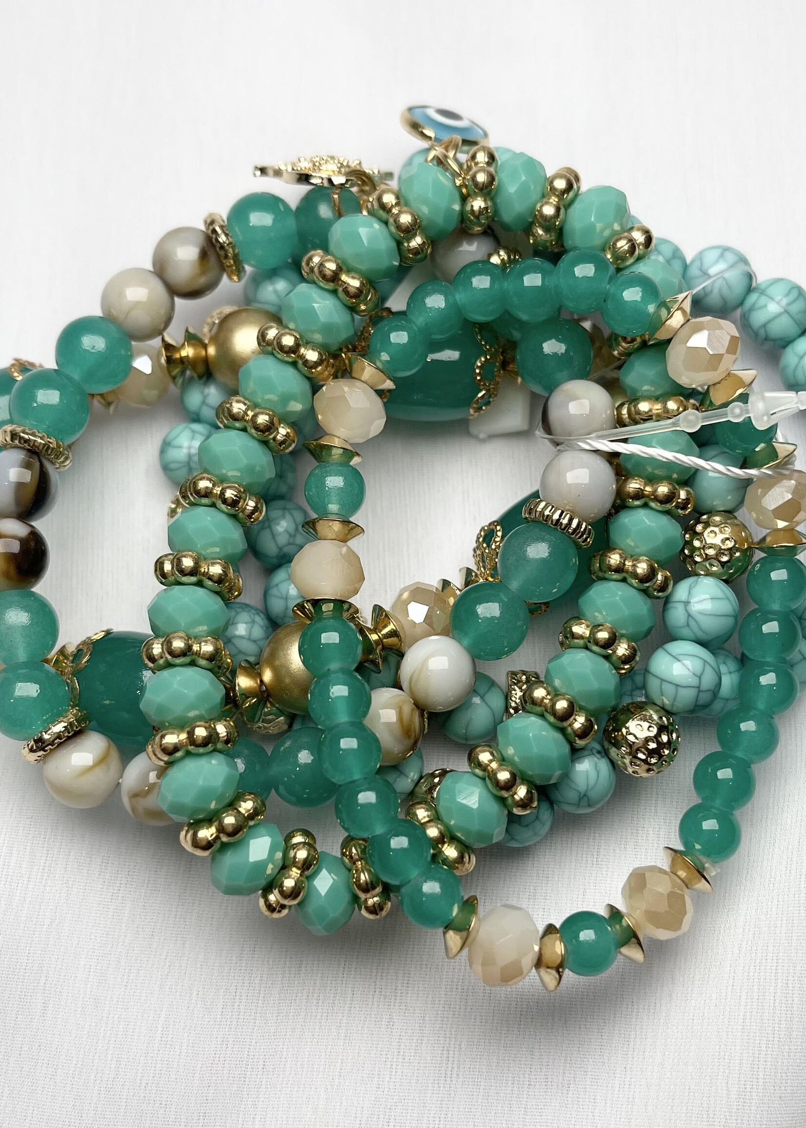 Teal Evil Eye Beaded Bundle