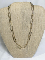 Thick Gold Paperclip Necklace
