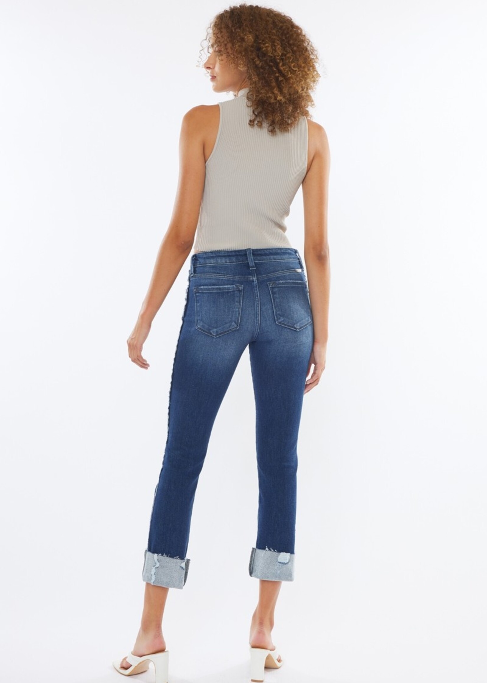 Riley Mid Rise Cuffed Jeans