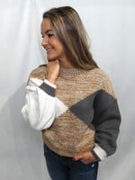 Aria Colorblock Sweater - Camel
