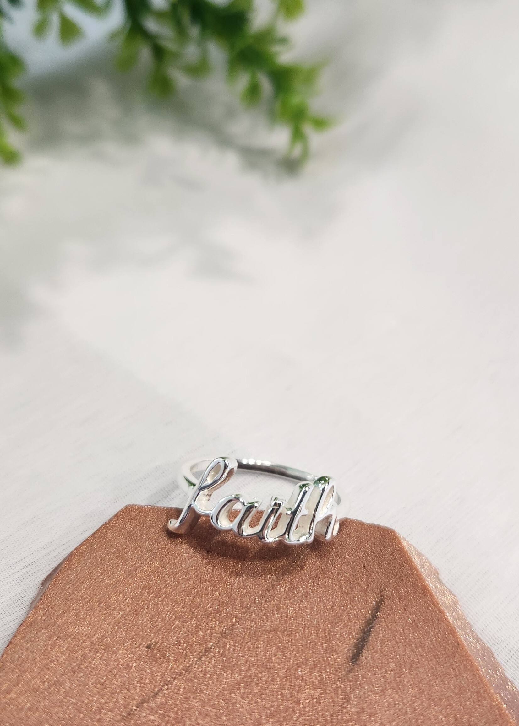 Silver Faith Ring - Size 8