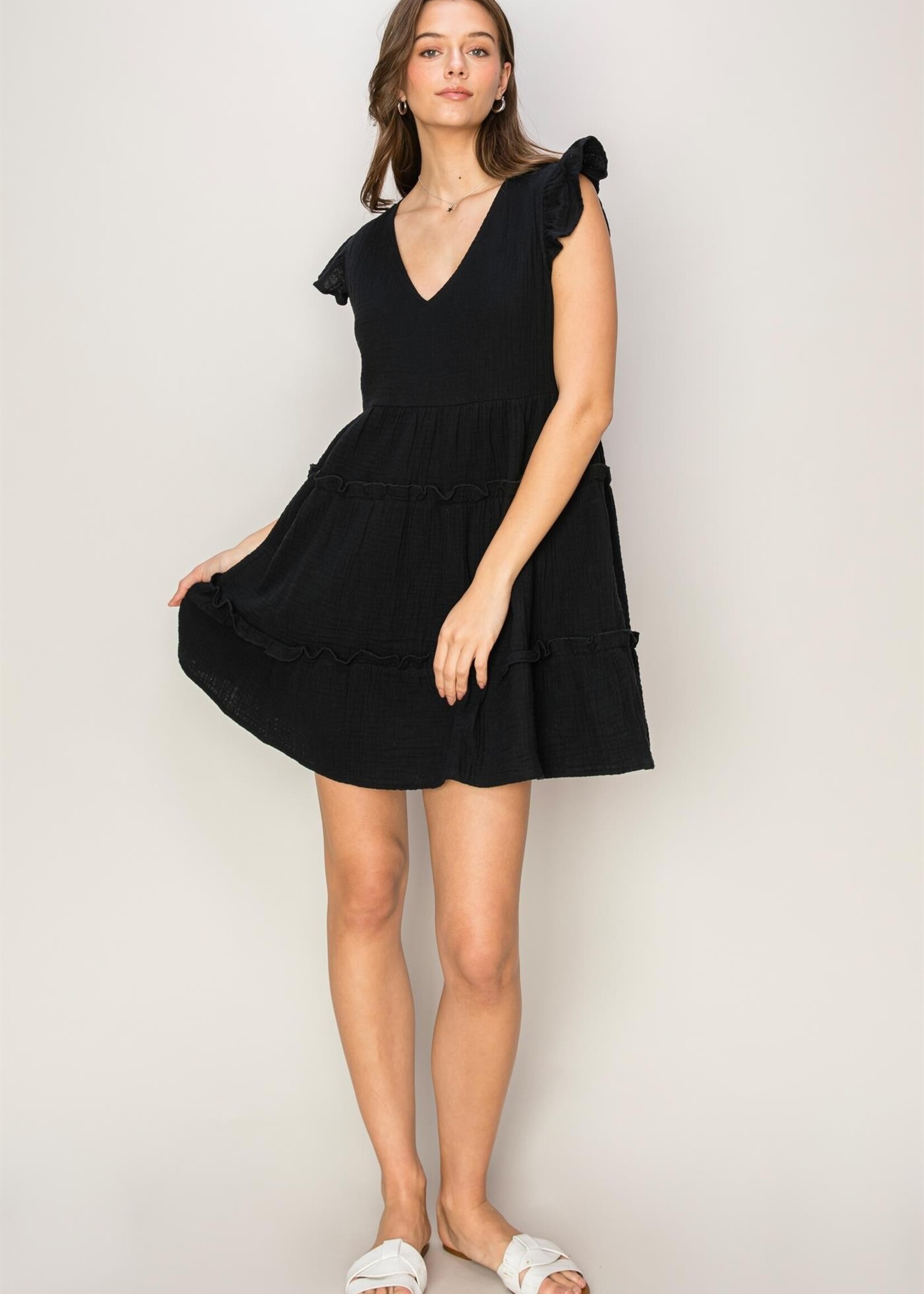 Looking Flirty Mini Dress - Black