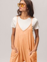 Vintage Washed Overalls - Apricot