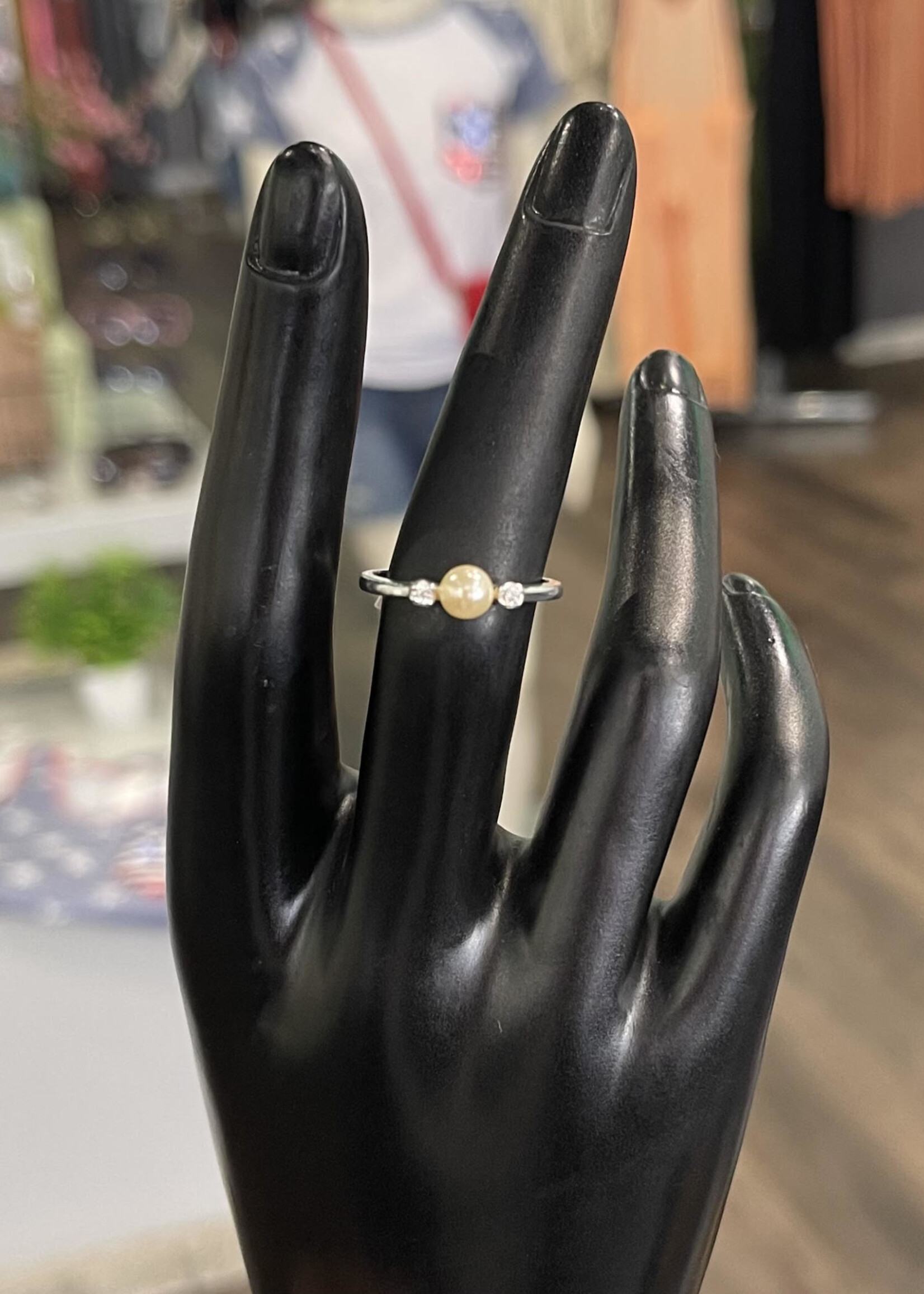 Silver Imitation Pearl Ring