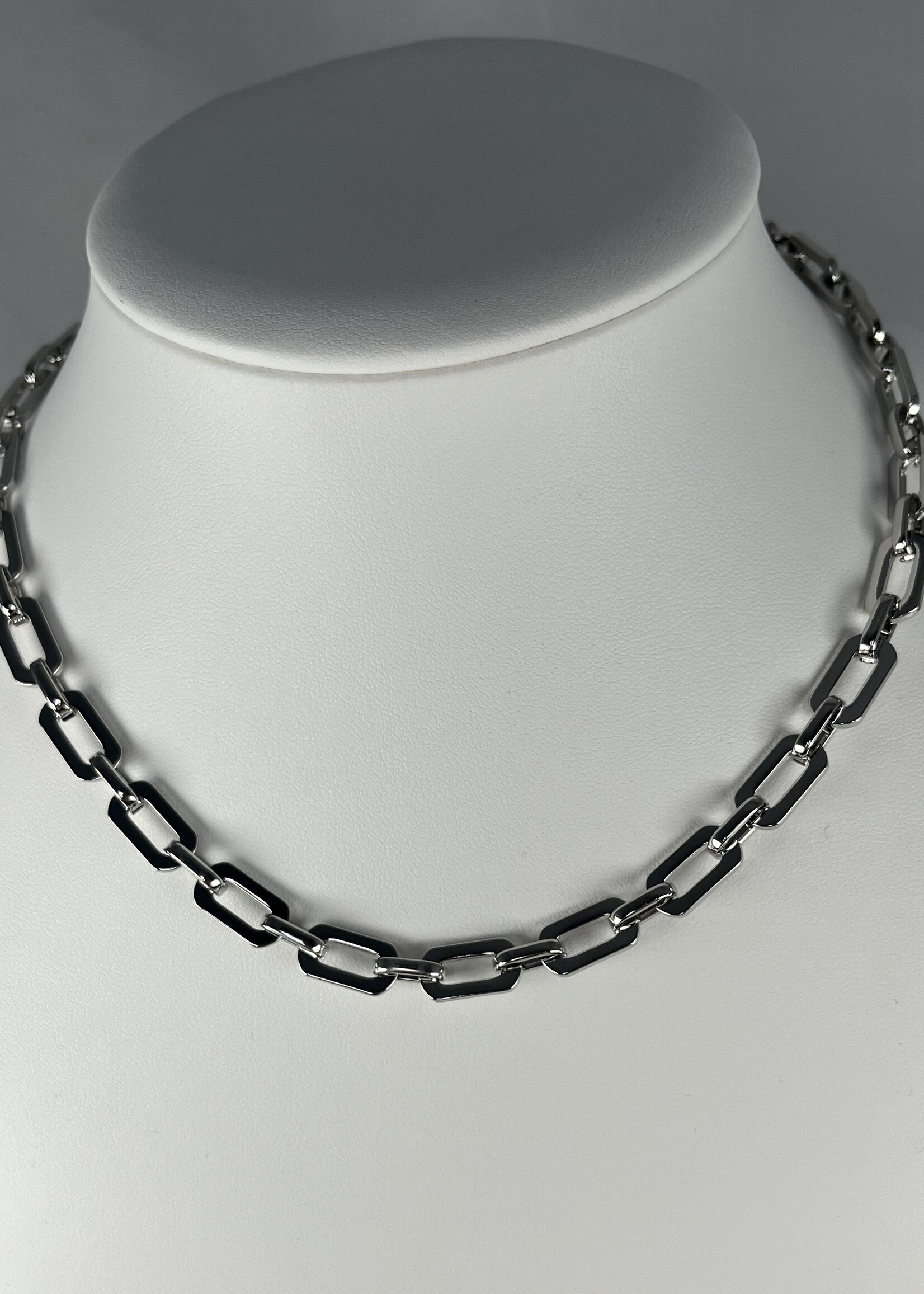 Silver Thick Link Necklace