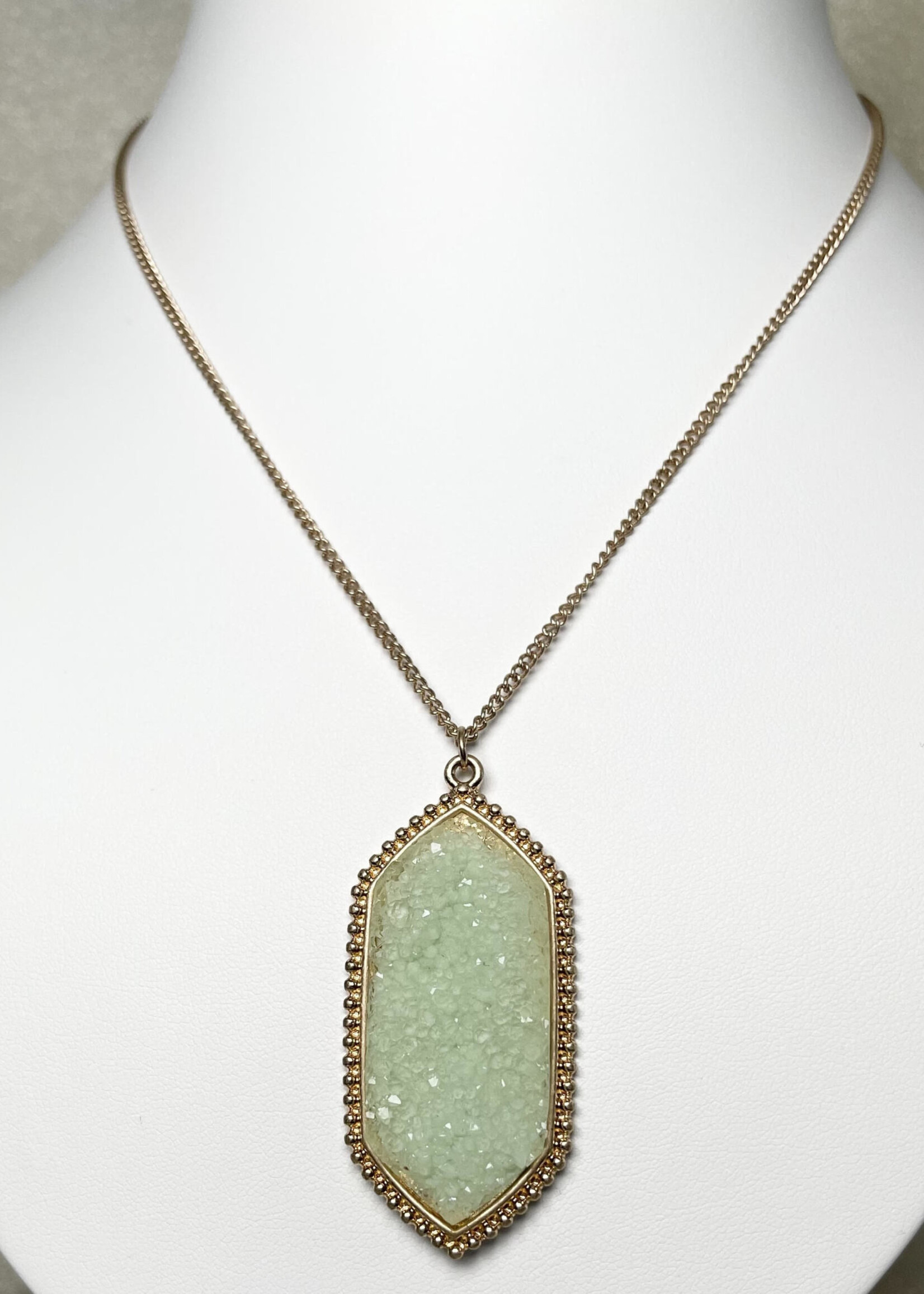 Green Druzy Necklace