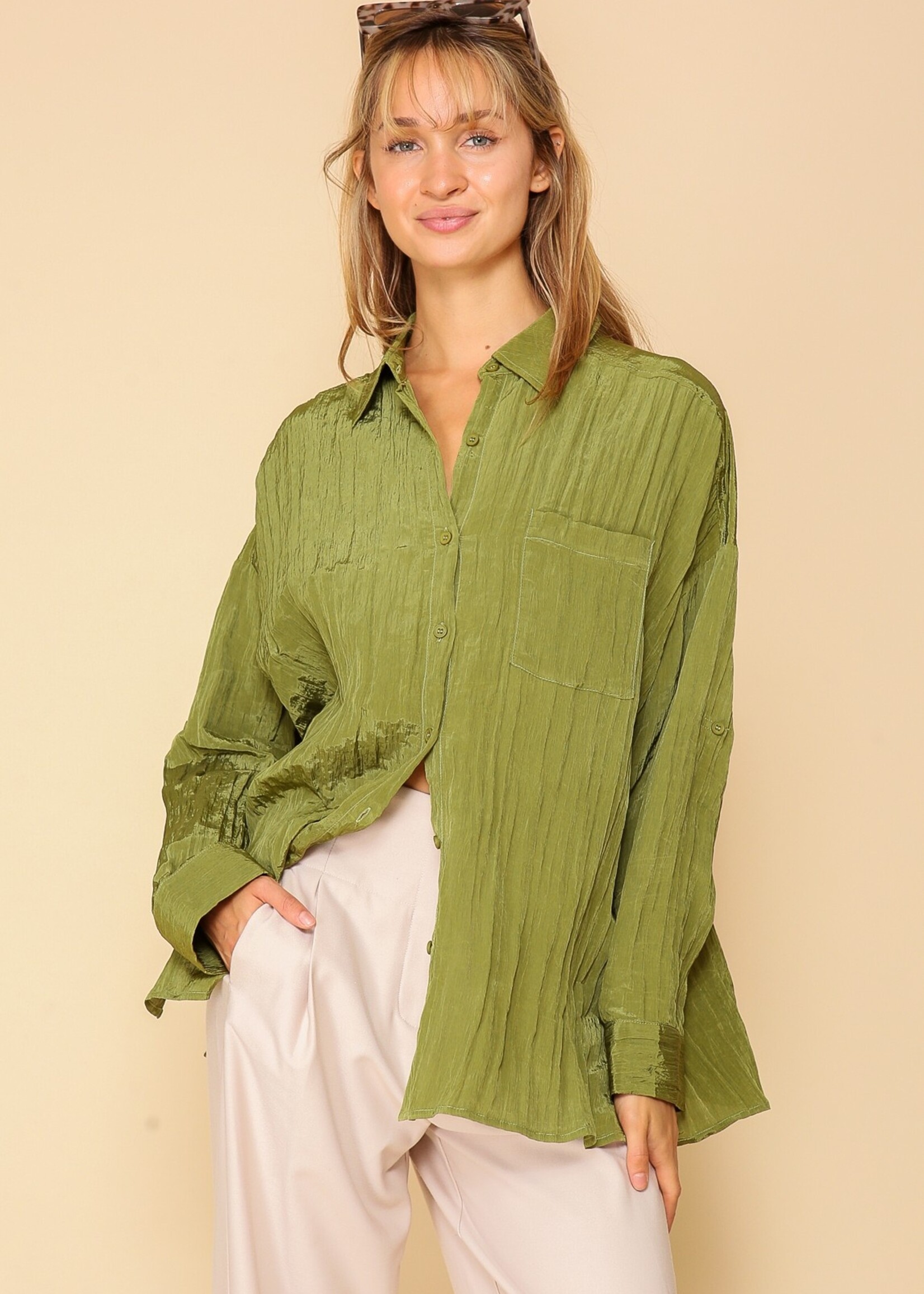 Lexie Button Up - Olive