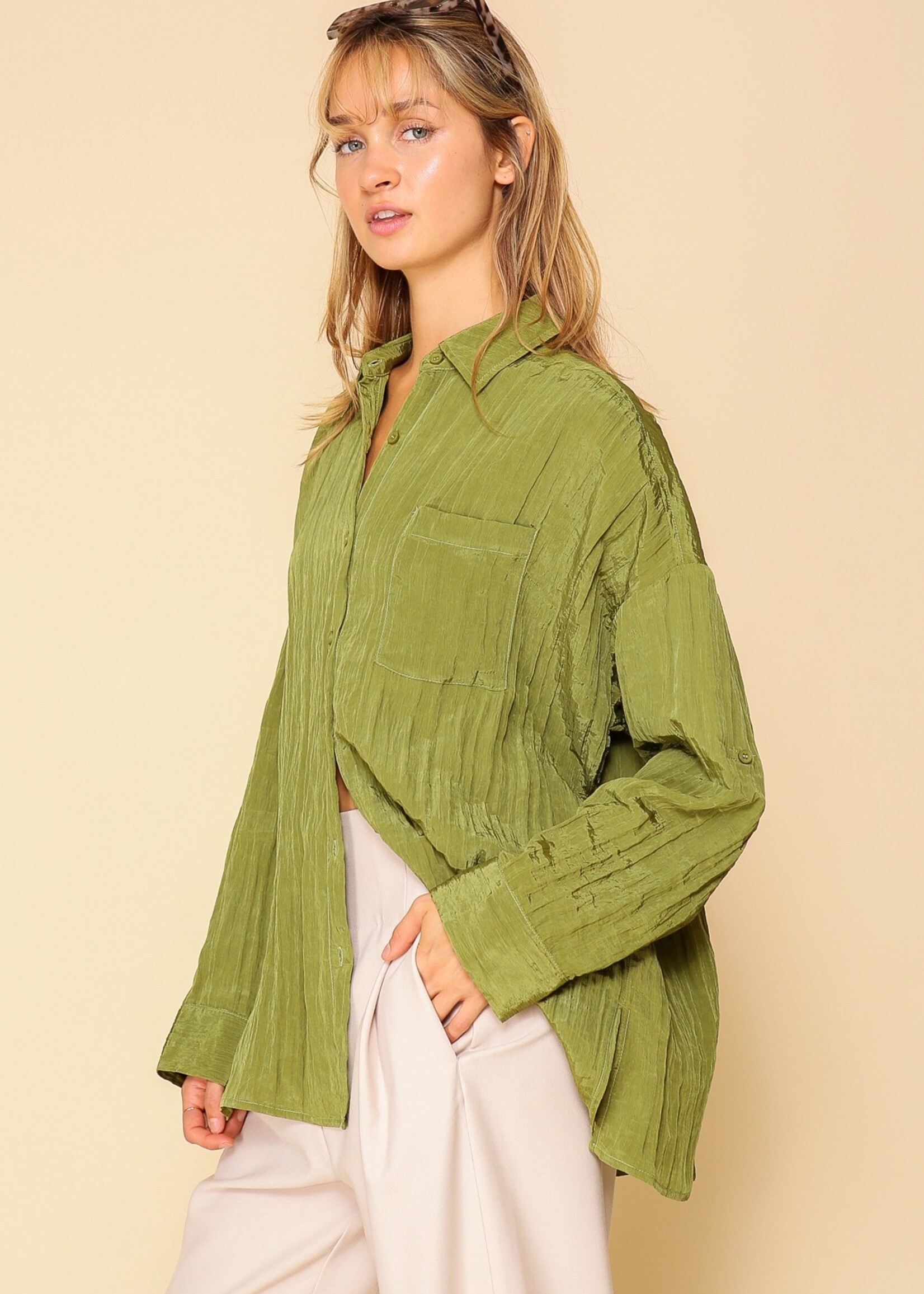 Lexie Button Up - Olive