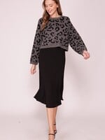 Stacy Leopard Sweater - Grey