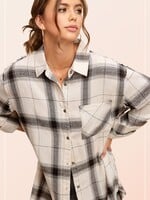 Jenelle Raw Edge Flannel - White