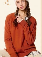 Emma V-Neck Sweater - Baked Ginger