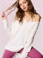 Emma V-Neck Sweater - Snow