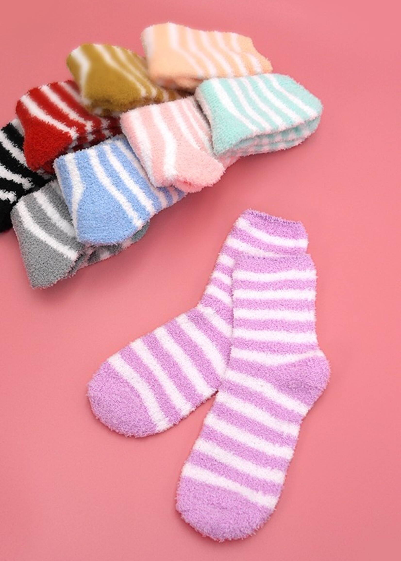 Fleece Stripe Fuzzy Socks