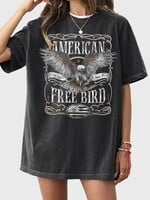 American Free Bird Oversized Tee - Black