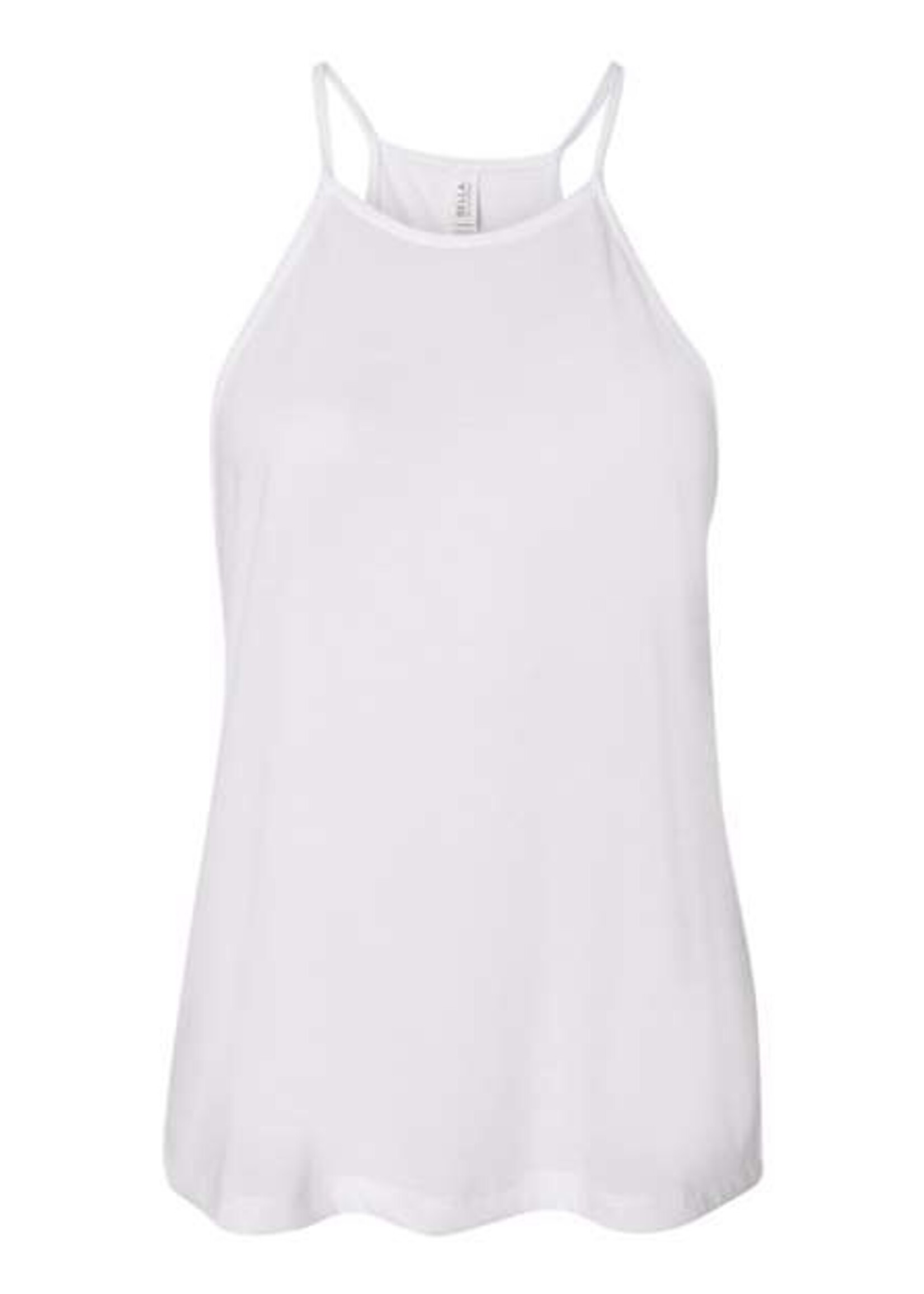 High Neck Flowy Tank - White