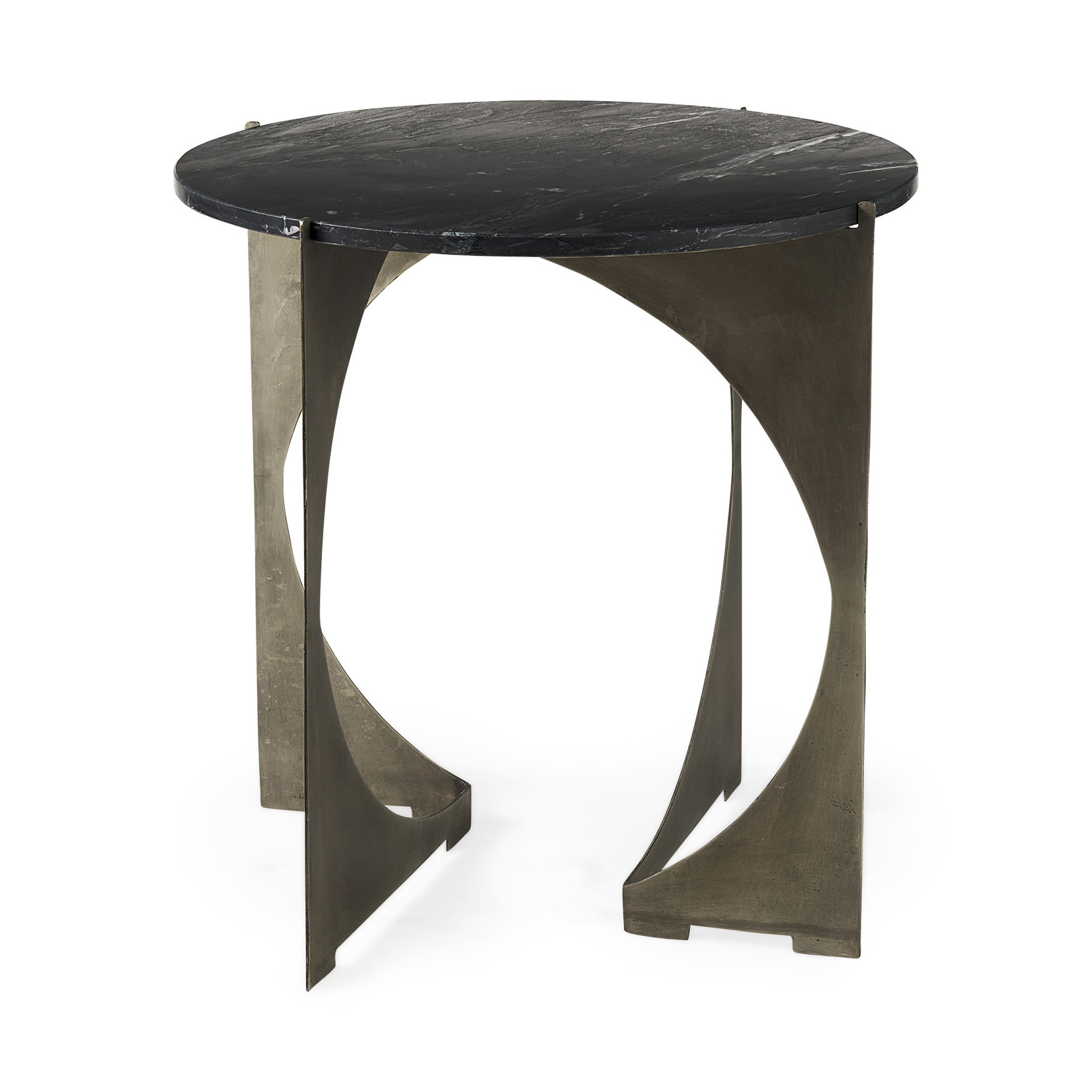 Mickler & Co. Reign Black Marble & Iron End Table
