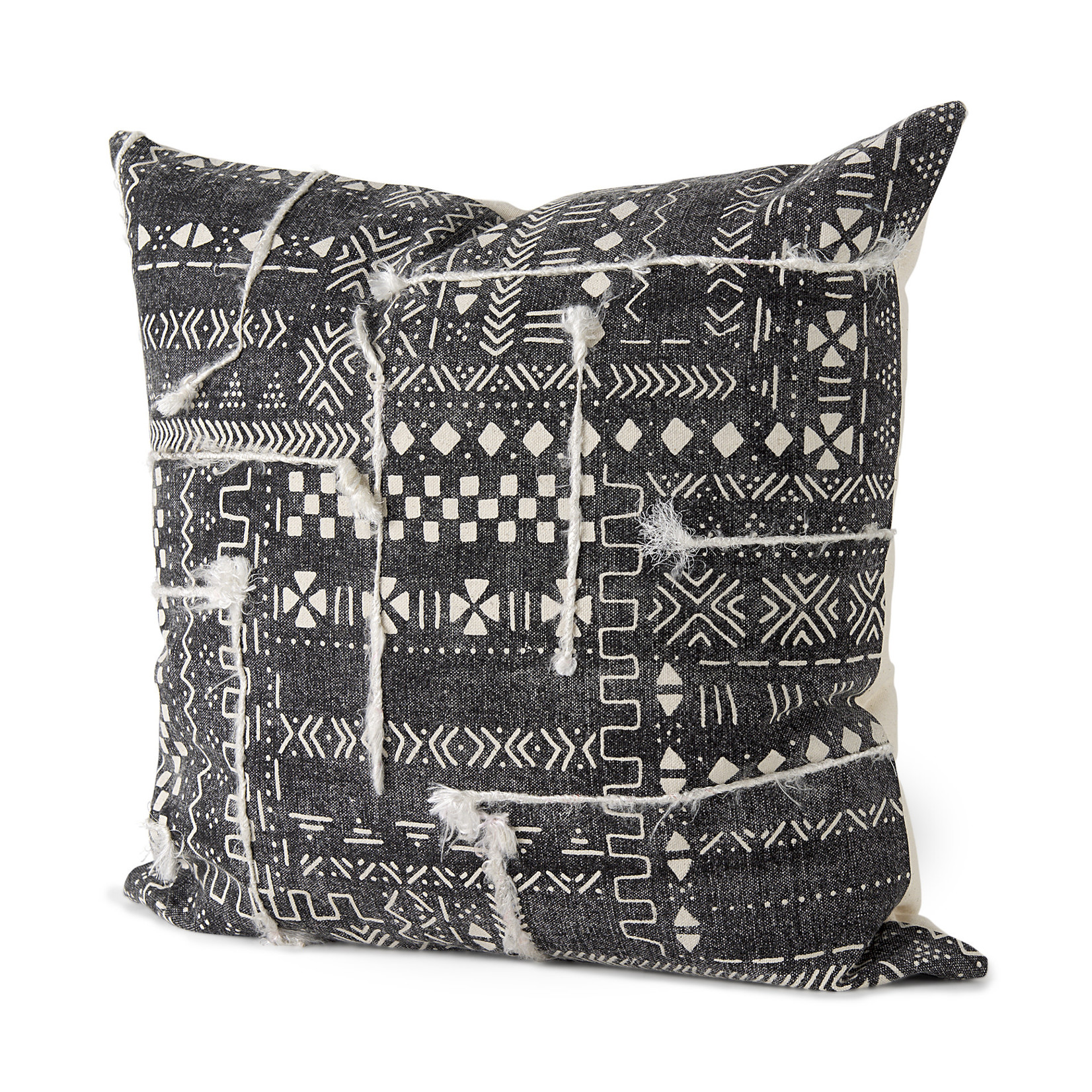 Mickler & Co. Bethany Black & White Embroidered Pillow