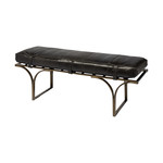 Mickler & Co. James Black Leather Bench Seat