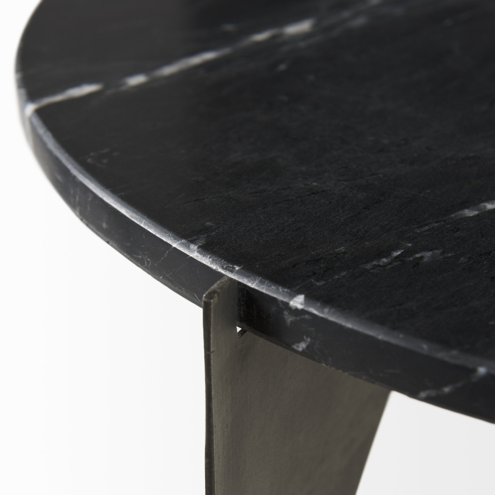 Mickler & Co. Reign Black Marble & Iron End Table