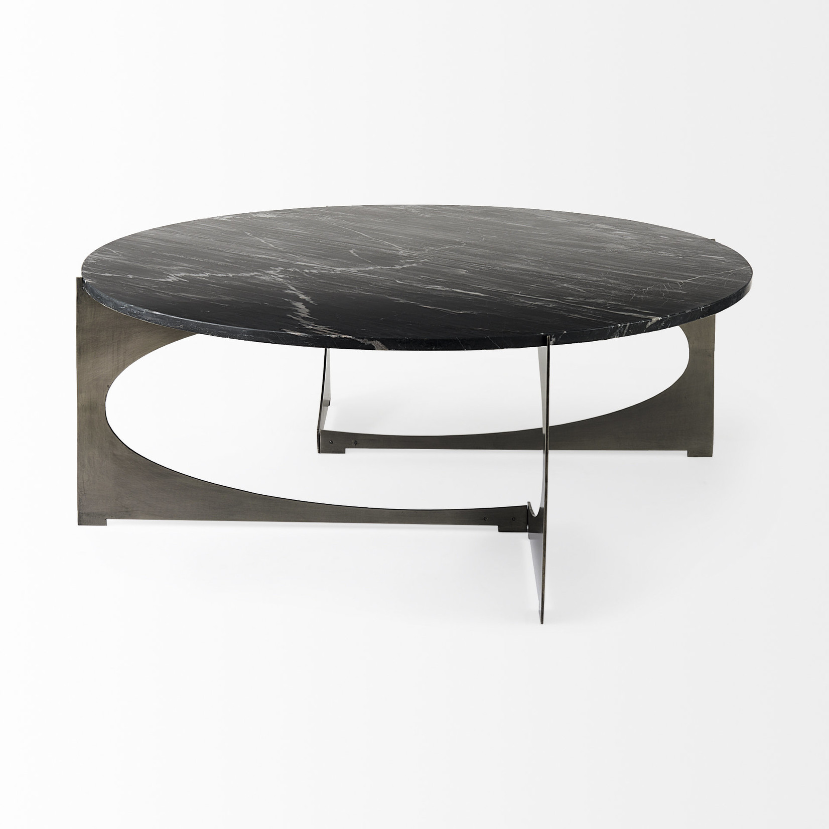 Mickler & Co. Reign Black Marble & Iron Coffee Table